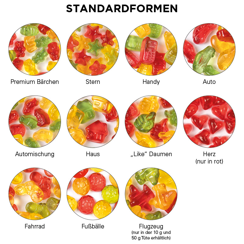 Minitüte, 15 g, kompostierbare Folie weiß, Trolli Weihnachtsmischung