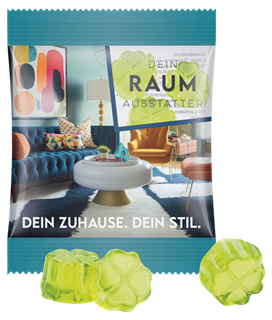 Minitüte 10 g Fruchtgummi Kleeblatt