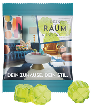 Minitüte 10 g Fruchtgummi Kleeblatt