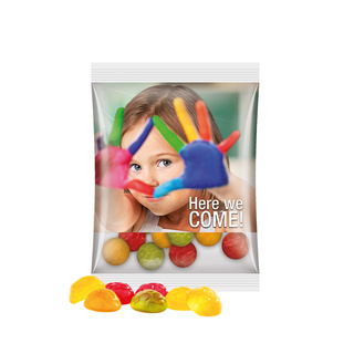 Maxitüte, Folie transparent, Trolli Fruchtgummi Fußbälle