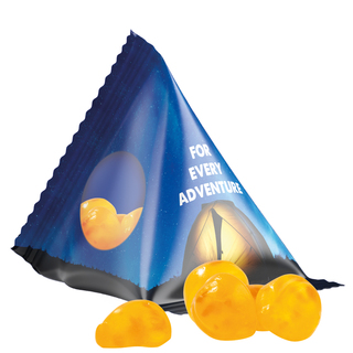 Fruchtgummi Tetraeder, Folie transparent, Trolli Vitamin Fruchtgummi