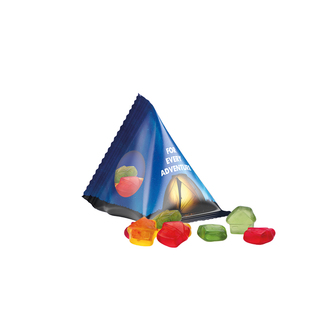 Fruchtgummi Tetraeder, Folie transparent, Trolli Fruchtgummi Haus