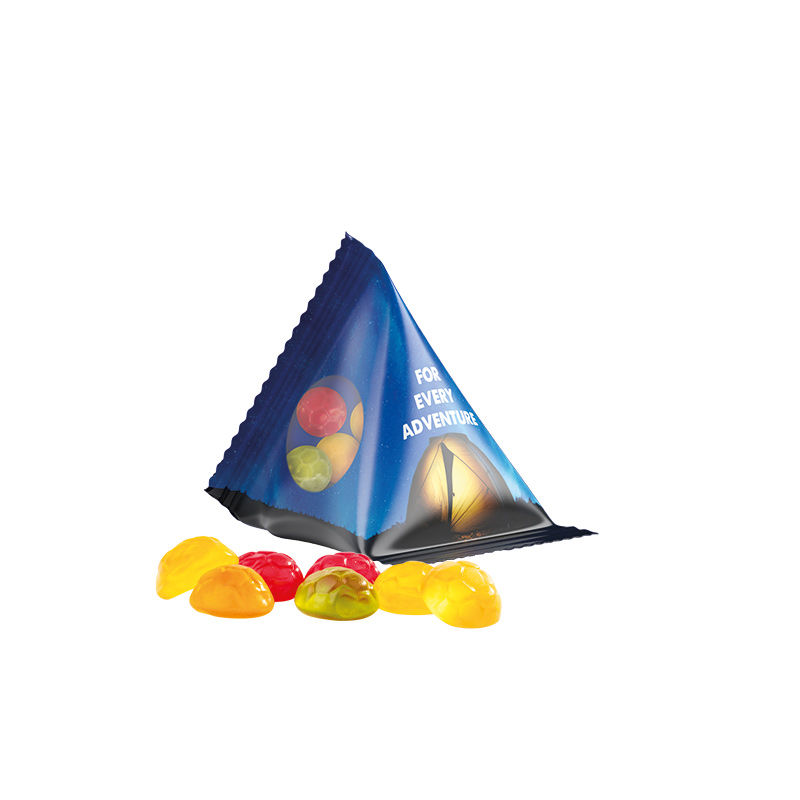 Fruchtgummi Tetraeder Folie, transparent Trolli Fruchtgummi Fußbälle
