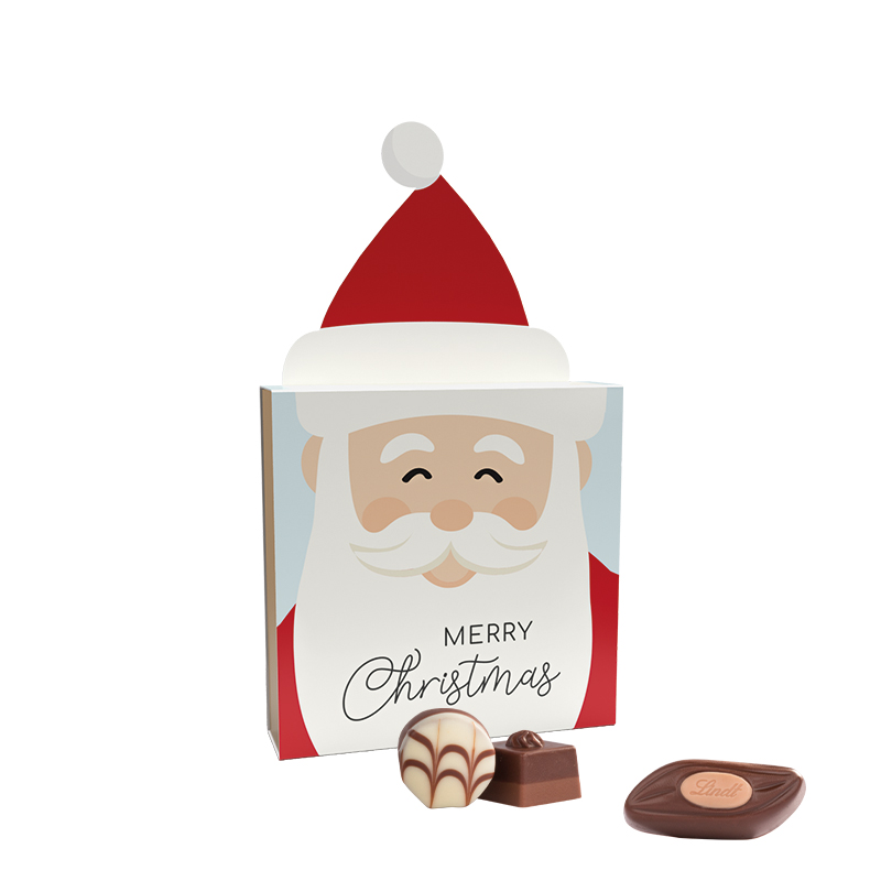 Lindt Präsent im Werbeschuber "Weihnachtsmütze", Lindt Mini Pralinés
