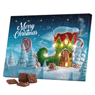 Classic Tisch Adventskalender, Blister gefüllt, Alpenmilch Schokotäfelchen