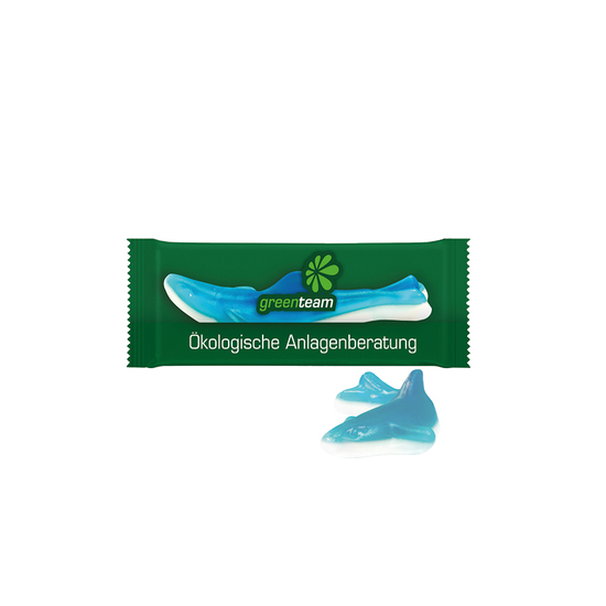 Trolli Fruchtgummi "Hai",  kompostierbare Folie transparent