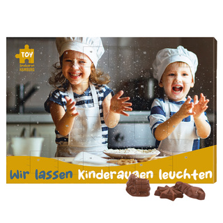 Classic Wand Adventskalender, Querformat, Blister gefüllt mit Friedel Vollmilch-Schokotäfelchen