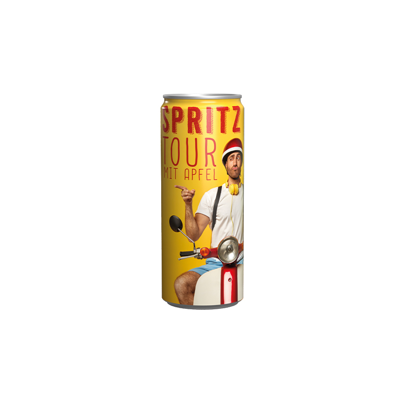 Getränkedose 250ml Apfelschorle, Sleeve-Folie weiß
