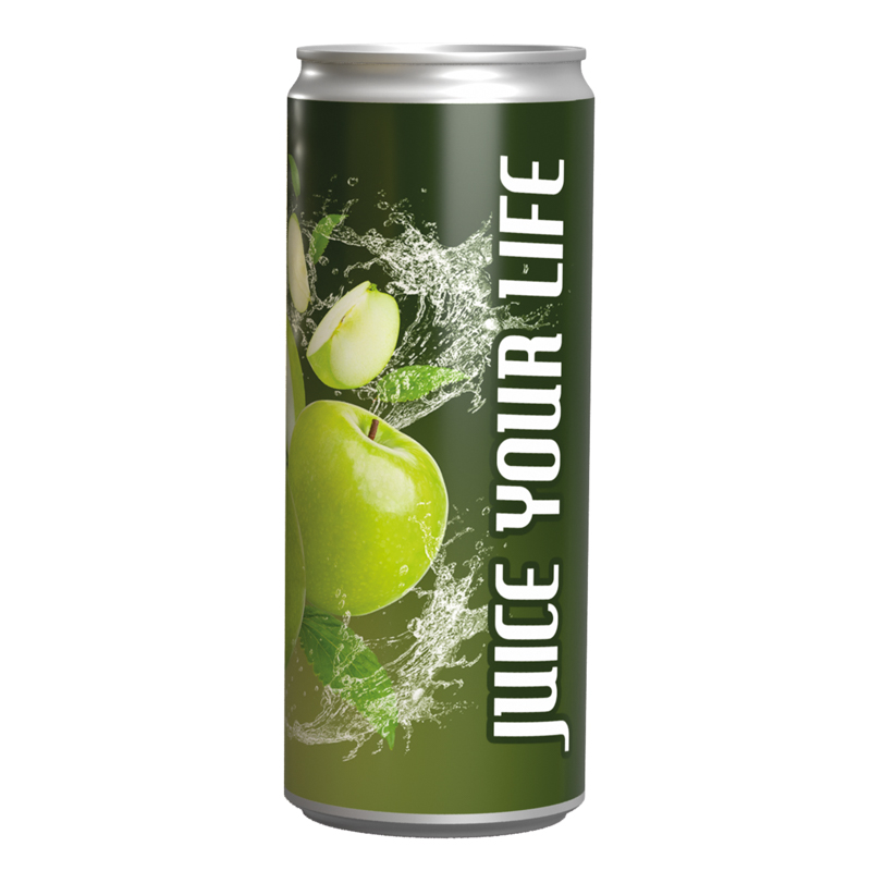Getränkedose 250 ml Apfelschorle, Klebeetikett weiß