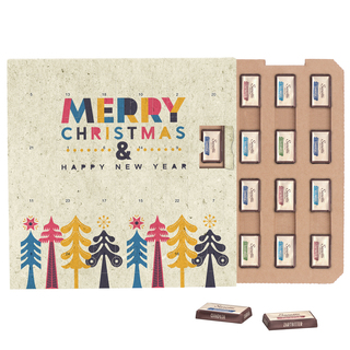 Täfelchen Adventskalender ECO, Graspapier, Papierblister, Sarotti Schokotäfelchen