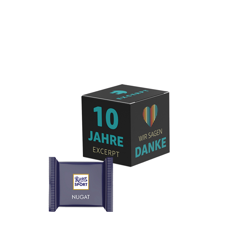 Werbewürfel, Ritter SPORT mini Nugat