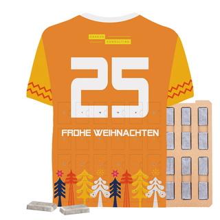 Täfelchen Adventskalender Trikot ECO, Napolitain in Pergaminpapier