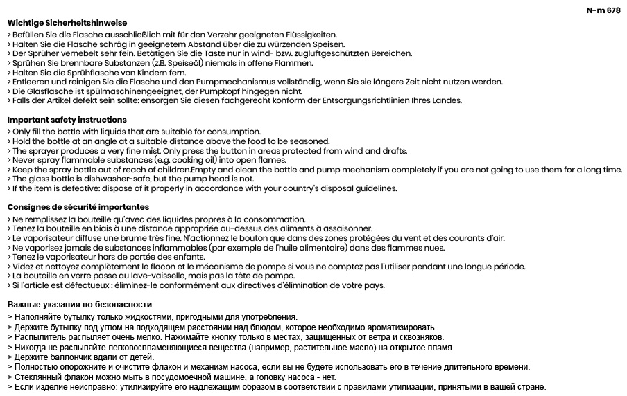 TASTE Ölsprühflasche 140 ml