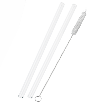 2er Glastrinkhalm Set + Bürste