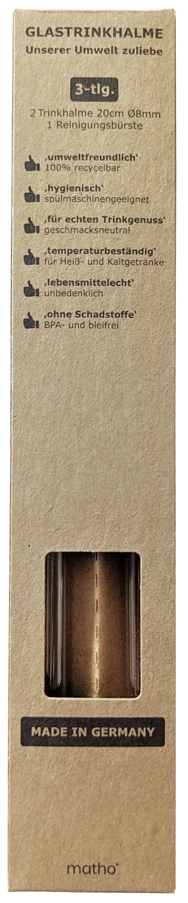 2er-Set farbige Halme + Bürste