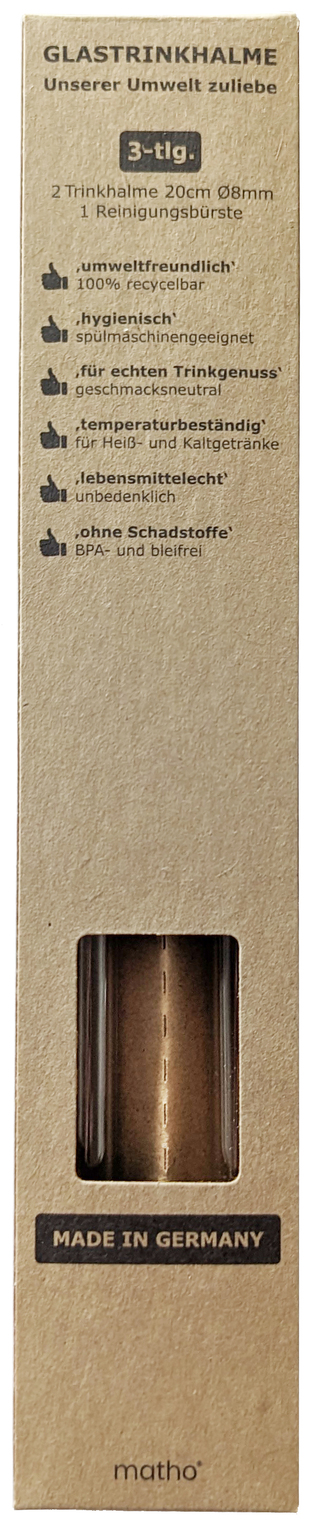 2er-Set farbige Halme + Bürste