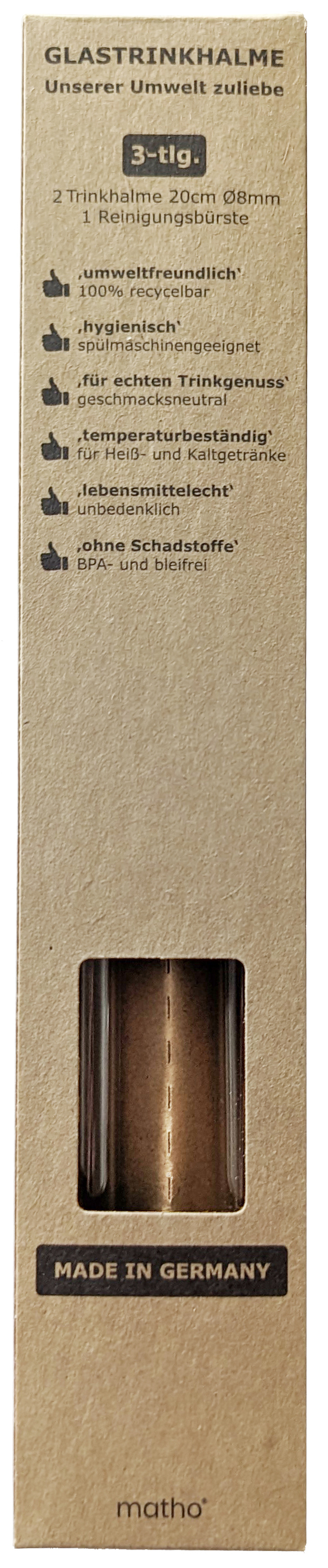 2er-Set farbige Halme + Bürste