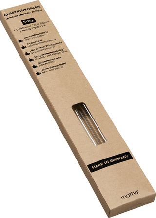 4er Glastrinkhalm Set + Bürste