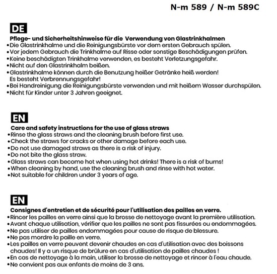 4er-Set farbige Halme + Bürste