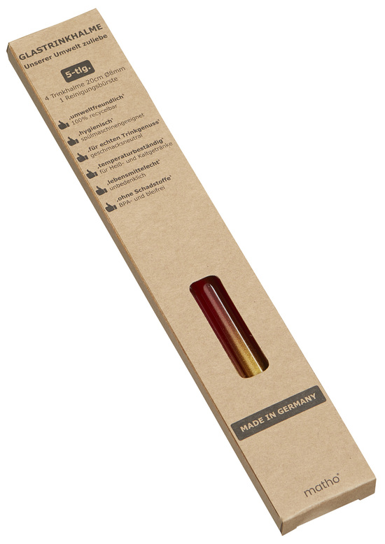 4er-Set farbige Halme + Bürste