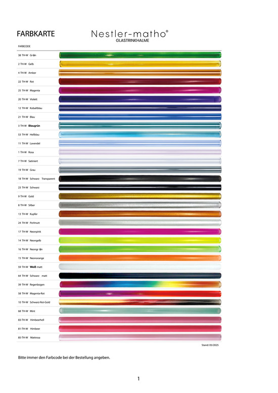 6er-Set farbige Halme + Bürste