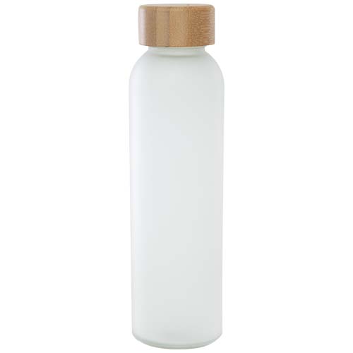 Lume 500 ml Flasche aus mattiertem Kalknatronglas mit Bambusdeckel