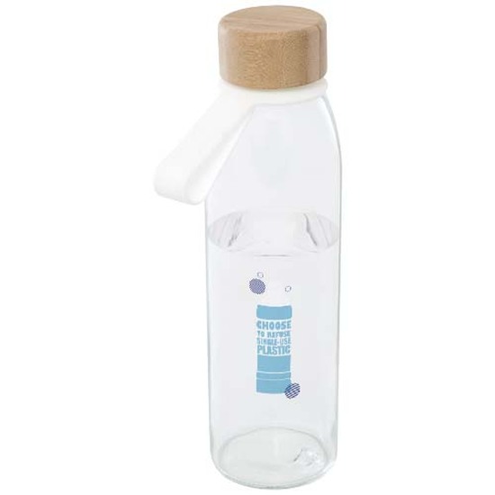 Porto 500 ml Glas-Flasche mit Silikongriff und Bambusdeckel