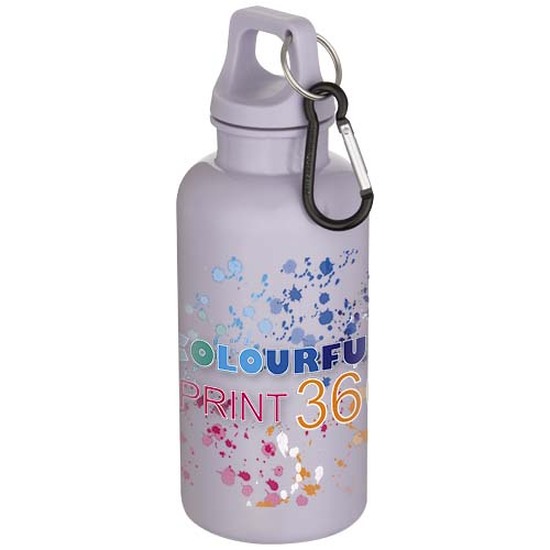 Oregon 400 ml einfarbige RS-zertifizierte Trinkflasche aus recyceltem Kunststoff mit Karabinerhaken