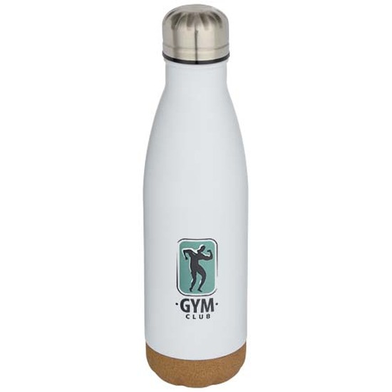 Cove 500 ml doppelwandige, vakuumisolierte Trinkflasche aus Edelstahl mit Korkdetails