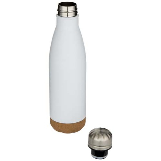 Cove 500 ml doppelwandige, vakuumisolierte Trinkflasche aus Edelstahl mit Korkdetails