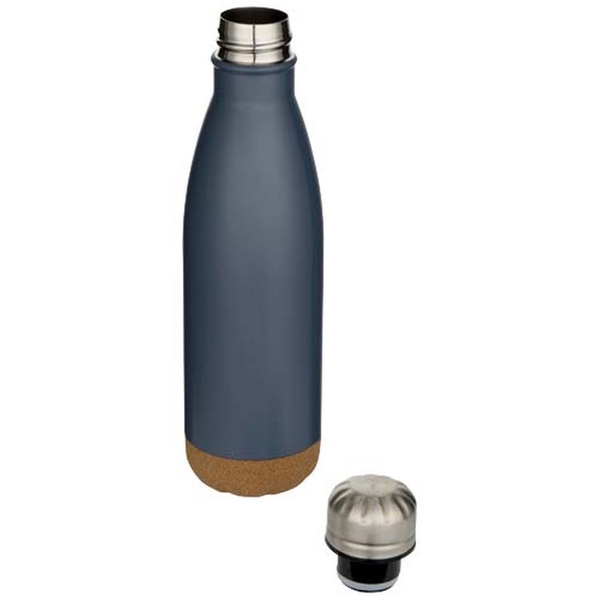 Cove 500 ml doppelwandige, vakuumisolierte Trinkflasche aus Edelstahl mit Korkdetails