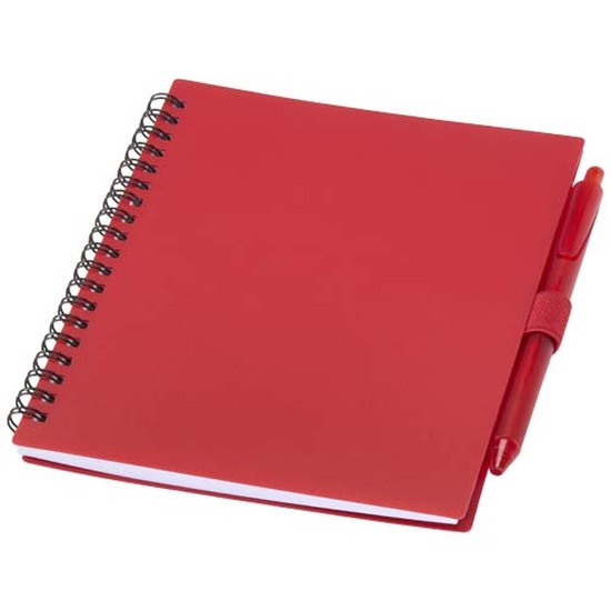 Niove Softcover Notizbuch aus recyceltem Kunststoff mit Kugelschreiber (blaue Mine)