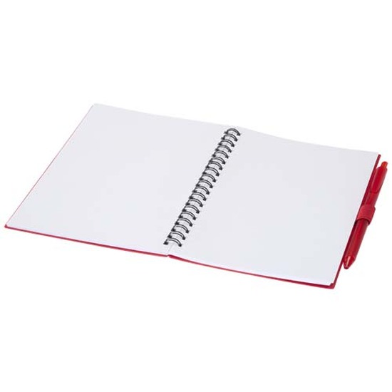 Niove Softcover Notizbuch aus recyceltem Kunststoff mit Kugelschreiber (blaue Mine)