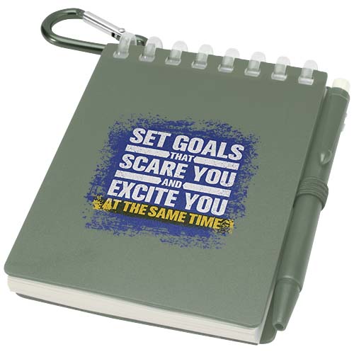 Lig Mini Recyceltes Outdoor-Softcover Notizbuch und Kugelschreiber Set (schwarze Mine)