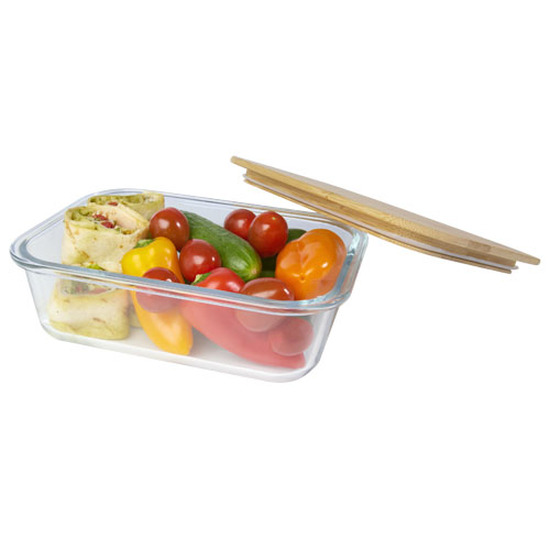 Roby 1000 ml Glas Lunchbox mit Bambusdeckel