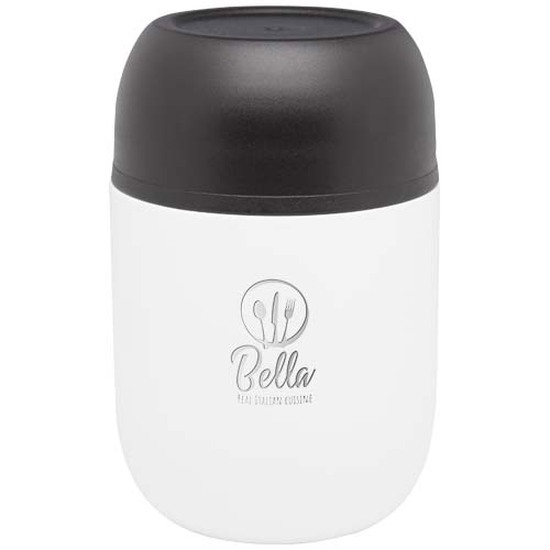 Supo 480 ml doppelwandiger Lunchpot aus recyceltem Edelstahl mit faltbarem Löffel