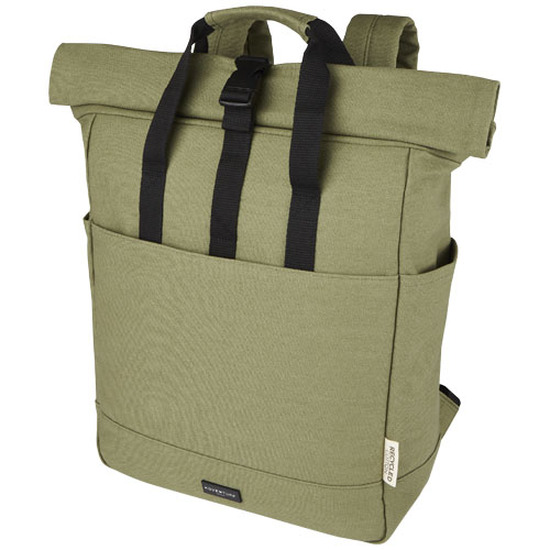 Joey 15" GRS Rolltop Laptoprucksack aus recyceltem Canvas 15 L