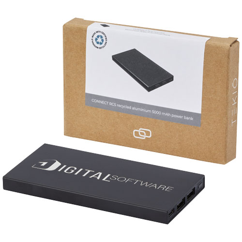 Connect 5000 mAh Powerbank aus recyceltem Aluminium