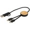 Chechia 30 cm 5-in-1 Kabel aus recyceltem Kunststoff für Datenübertragung und 27W Schnellladung mit Bambusdetails