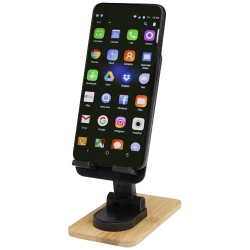 Alfirk Klappbare Smartphonehalterung  aus recyceltem Kunststoff mit Bambusdetails