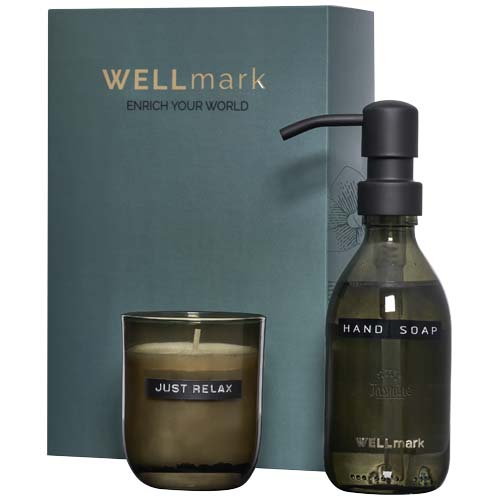 Wellmark Discovery 250 ml Handseifenspender und 150 g Duftkerze im Set
