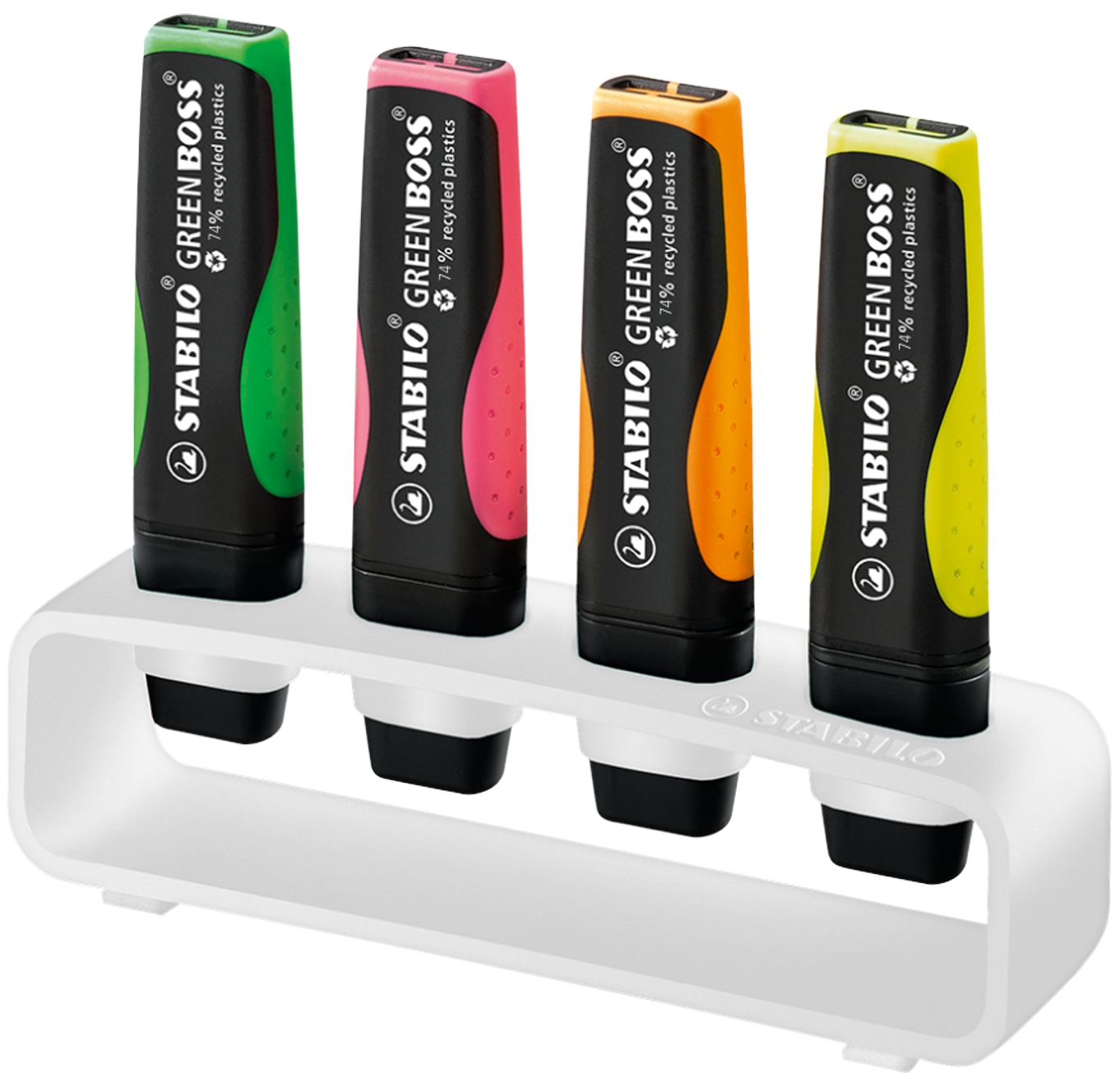 STABILO GREEN BOSS 4er Tisch-Set Leuchtmarkierer