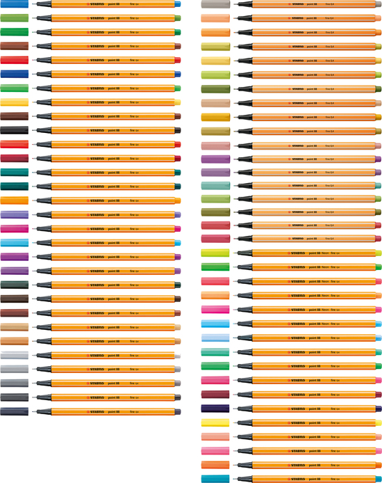 STABILO point 88 Click Set für 10 Fineliner