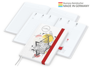 Buchkalender Match-Hybrid White Bestseller A5, Natura individuell, rot