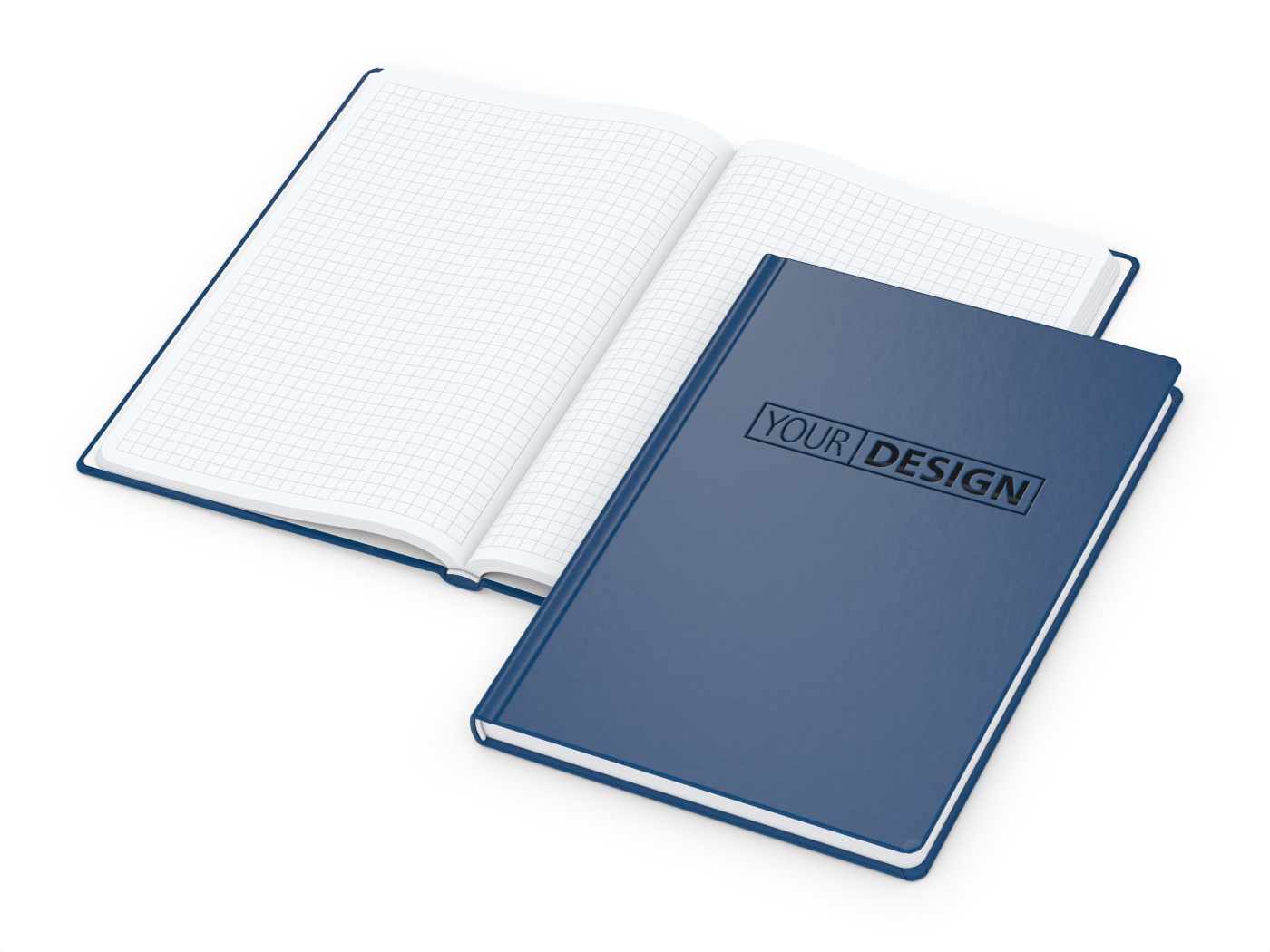 Notizbuch Hardcover Easy-Book Vollkaro A5, Prägung schwarz-glänzend inkl.