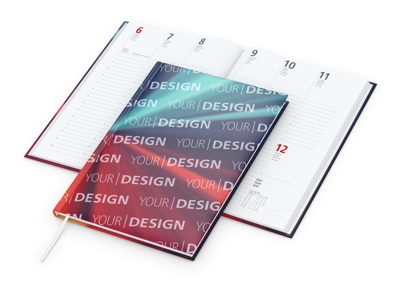 Wochenkalender Prestige A5 Papier-Hardcover, Einband-Oberfläche matt