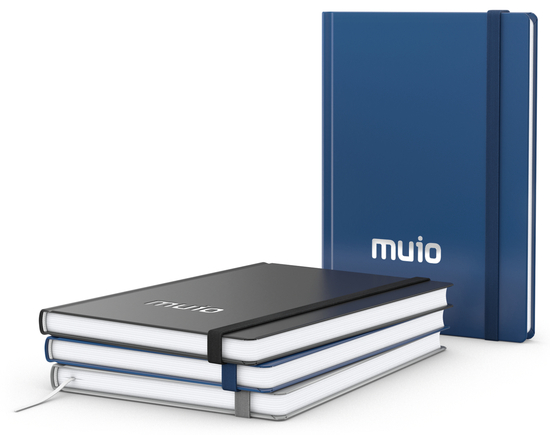 Notizbuch Hardcover Easy-Book Vollkaro Gummiband schmal A5, Kupferprägung inkl.