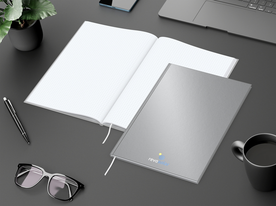 Notizbuch Memo-Book Umfang klein Hardcover matt-farbig, DIN A4, Lineatur Punktraster