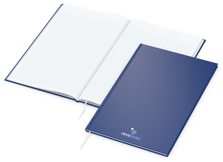Notizbuch Memo-Book Umfang klein Hardcover matt-farbig, DIN A4, Lineatur Winkelkaro