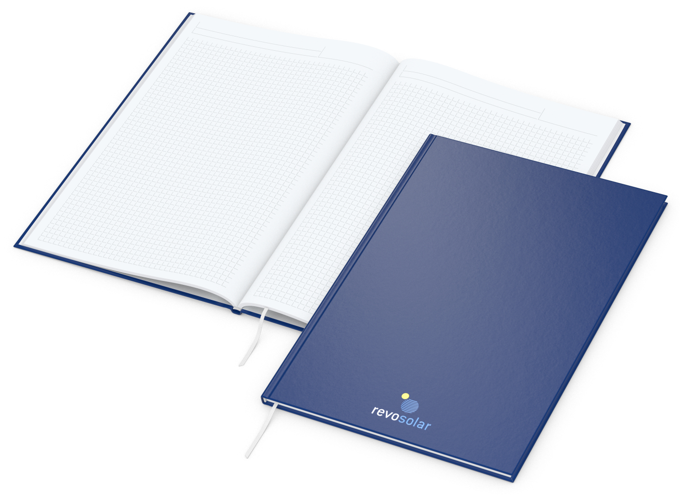 Notizbuch Memo-Book Umfang klein Hardcover matt-farbig, DIN A4, Lineatur Winkelkaro